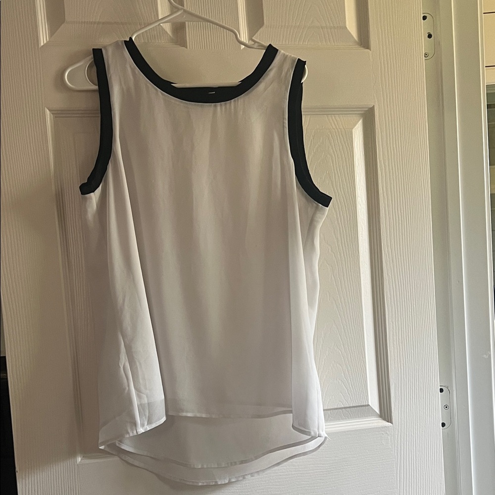 Calvin Klein White Tank Top with Black Trim